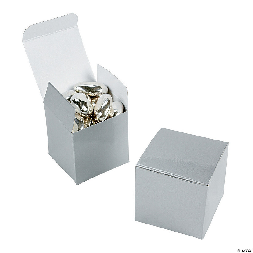 Mini Silver Favor Boxes - 24 Pc. Image