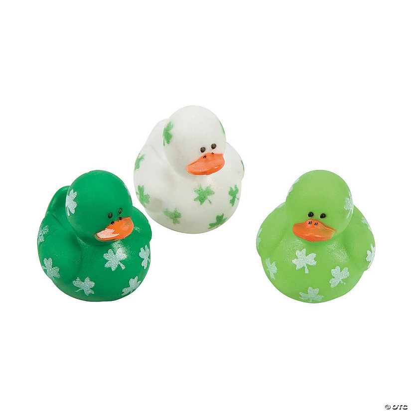 Mini St. Patrick's Day Shamrock Rubber Ducks - 24 Pc. Image