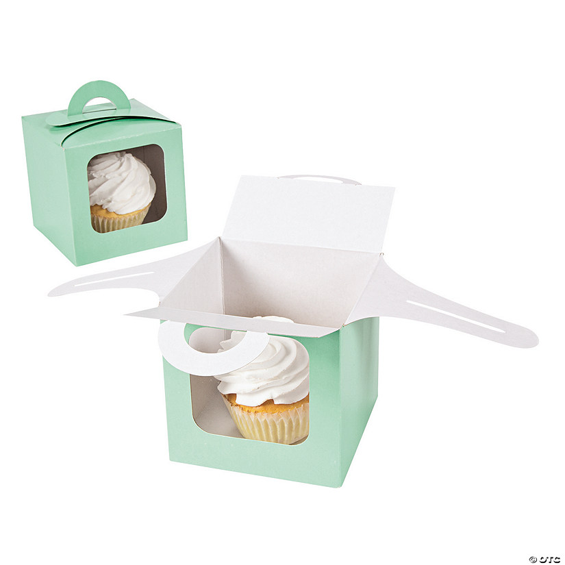 Mint Cupcake Boxes with Handle