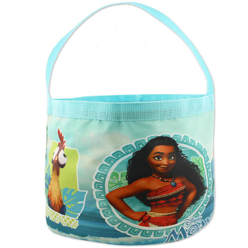 Moana Maui Girls Collapsible Nylon Gift Basket Bucket Toy Storage Tote Bag (One Size, Blue) Image
