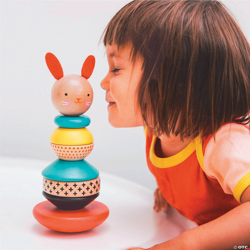 Modern Bunny Wood Stacking Toy Image