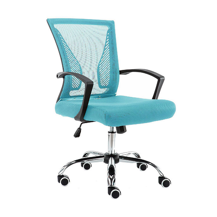 Modern Home Zuna Mid-Back Office Chair - Black/Aqua Image