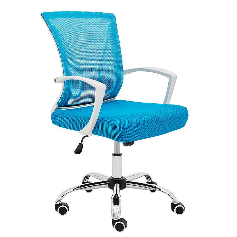Modern Home Zuna Mid-Back Office Chair - White/Aqua Image