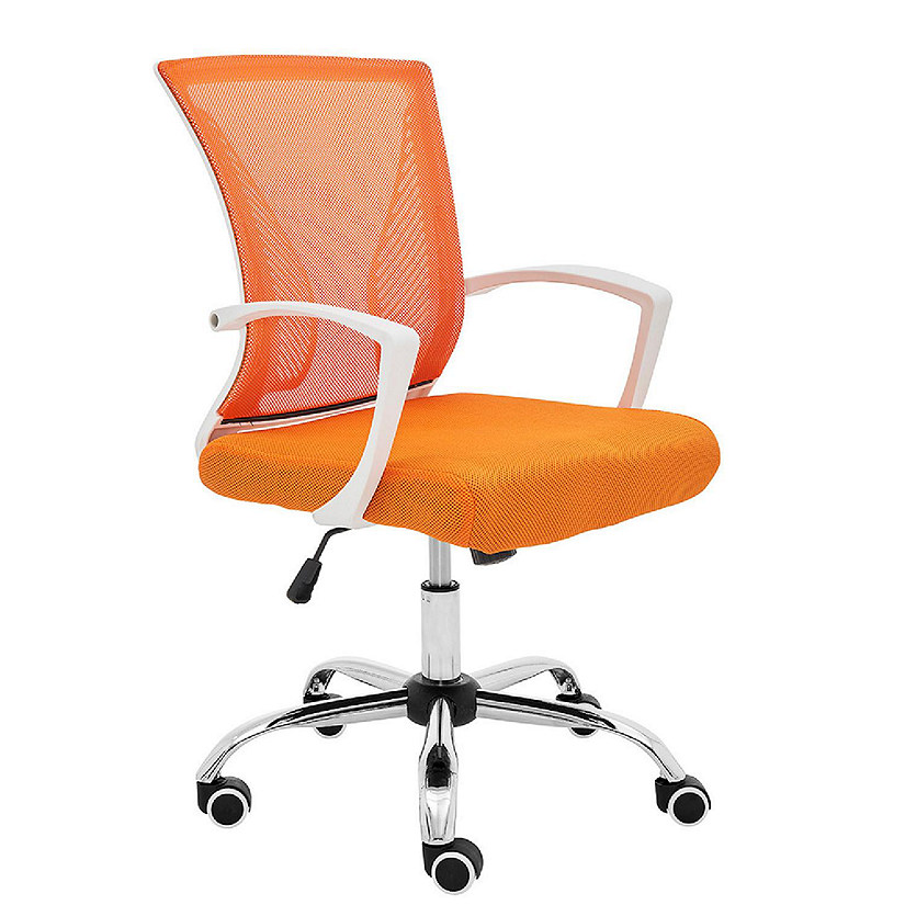 Modern Home Zuna Mid-Back Office Chair - White/Orange Image
