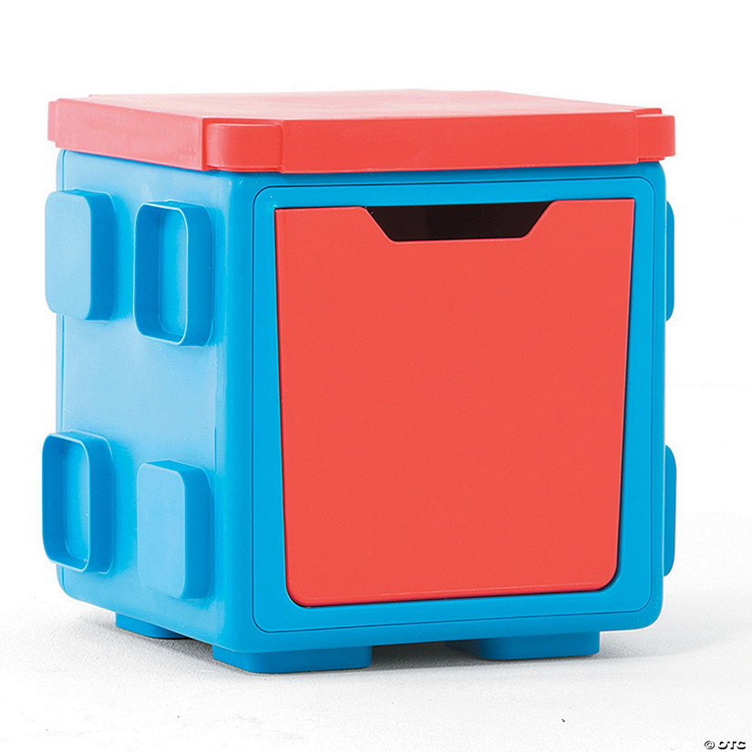 Modular Toy Storage Box Top: Blue/Red Image