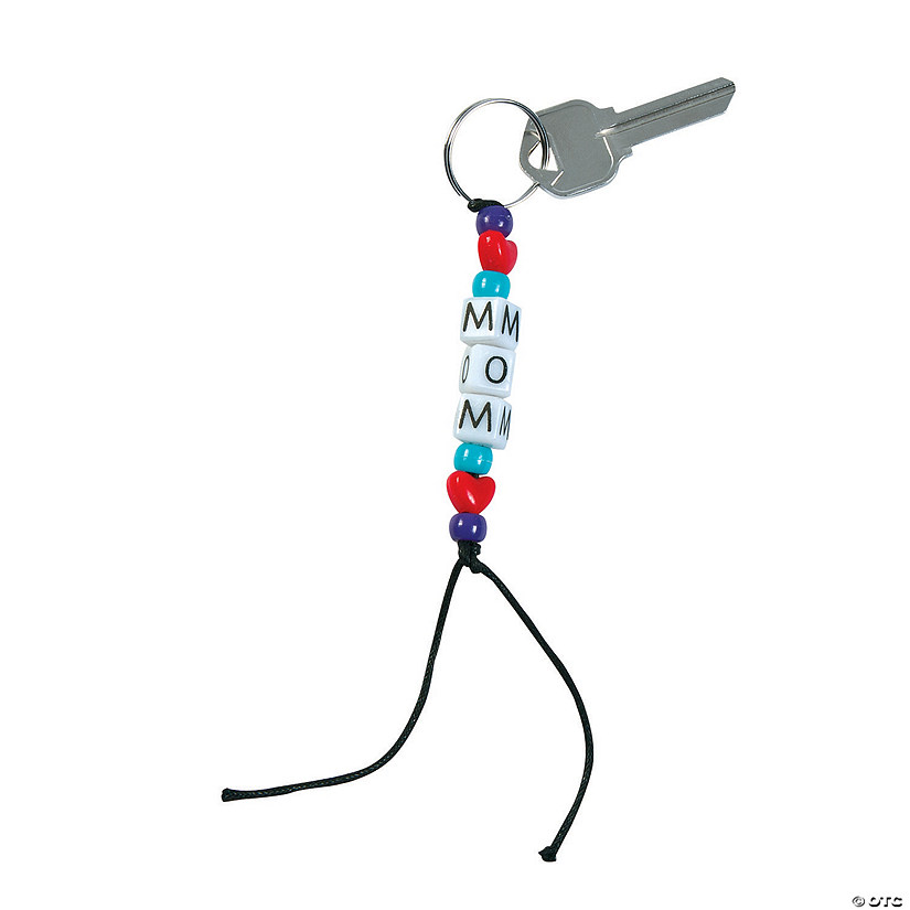 Mom Beaded Keychain Craft Kit - Makes 12 Image