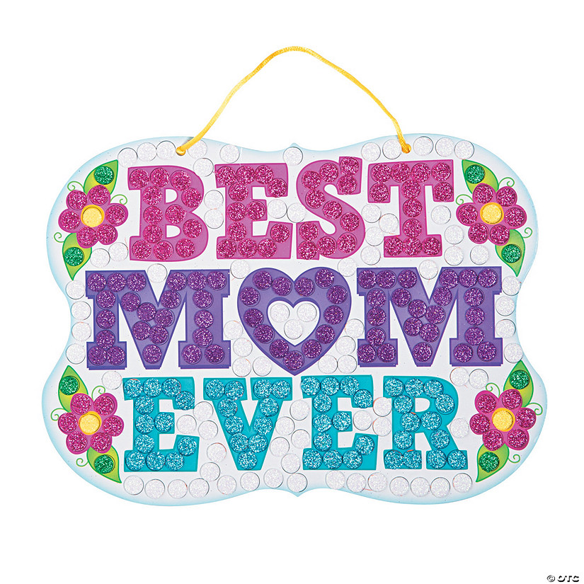 Mom Glitter Mosaic Sign Craft Kit - Makes 12 Image