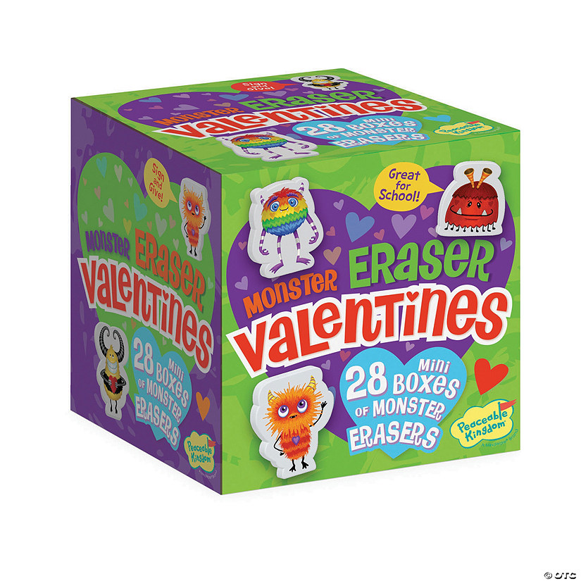 Monster Erasers with Valentine's Day Card Box for 28 Image