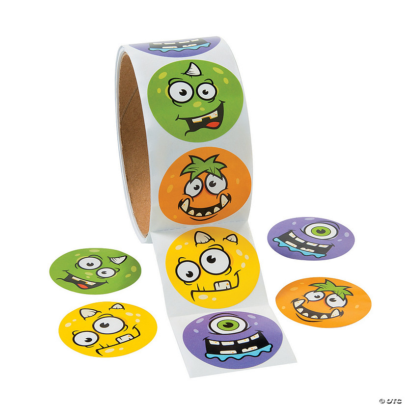 Monster Face Sticker Roll - 100 Pc. Image
