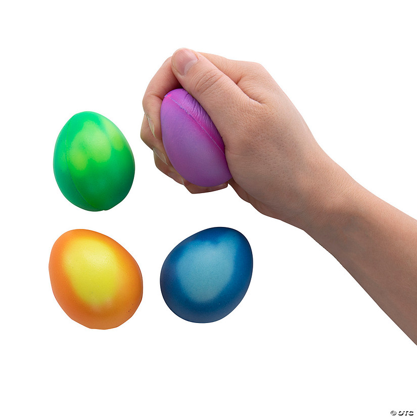 Mood Changing Egg-Shaped Stress Balls - 12 Pc. Image