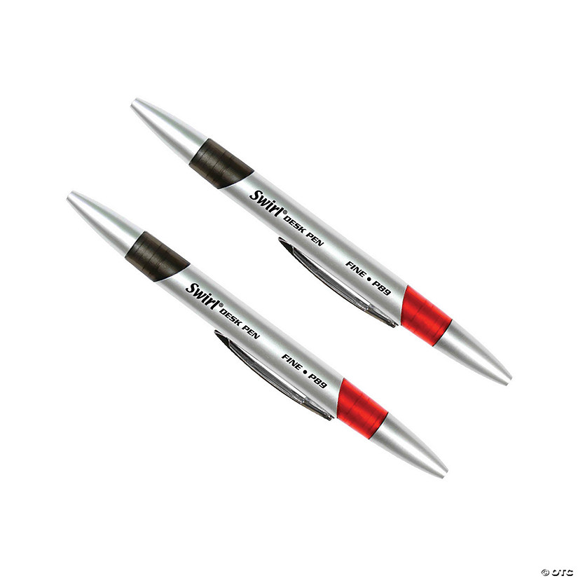 Moon Products Swirl Ink Pens, Red/Black Combo, 12 Per Pack, 2 Packs Image