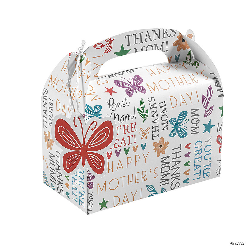 Mother&#8217;s Day Favor Boxes with Tags - 12 Pc. Image
