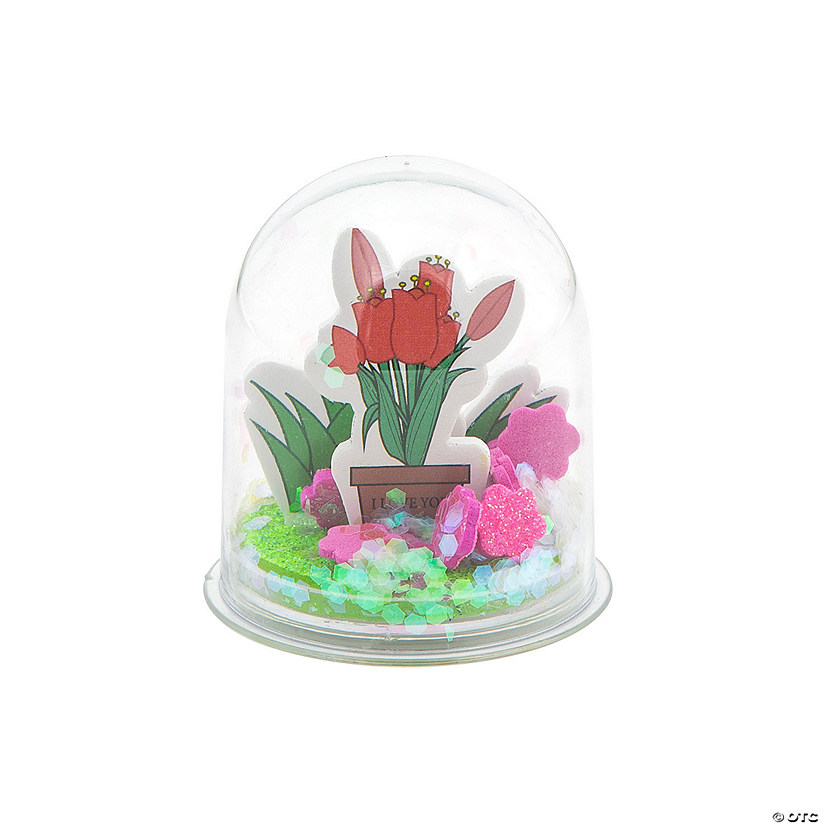 Mother&#8217;s Day Flower Glitter Snow Globe Craft Kit - Makes 12 Image
