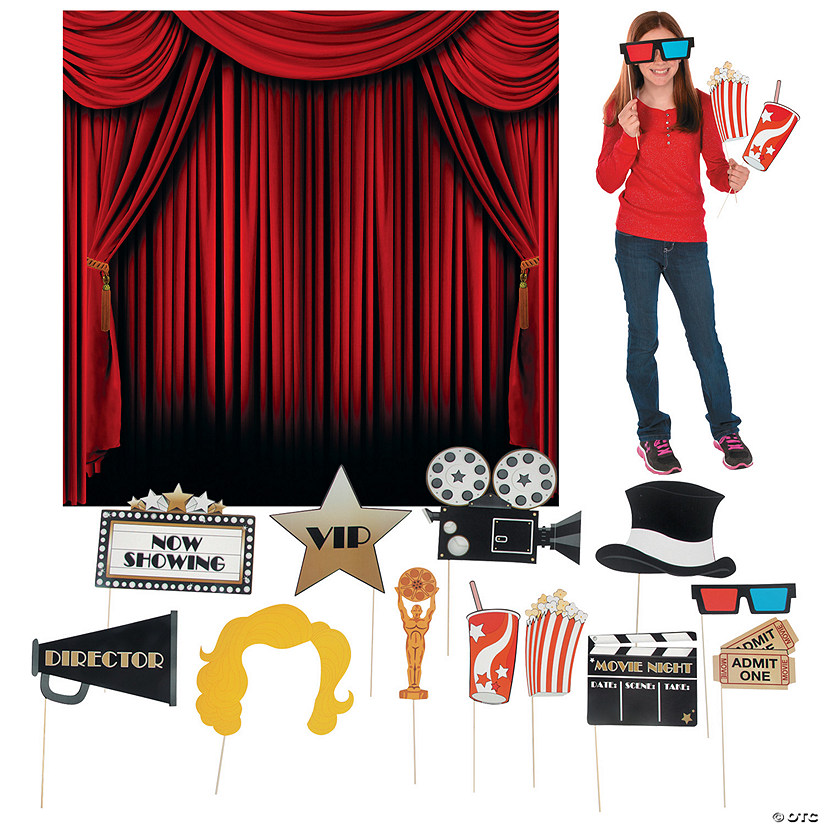 Movie Night Photo Booth Backdrop Kit - 14 Pc. Image
