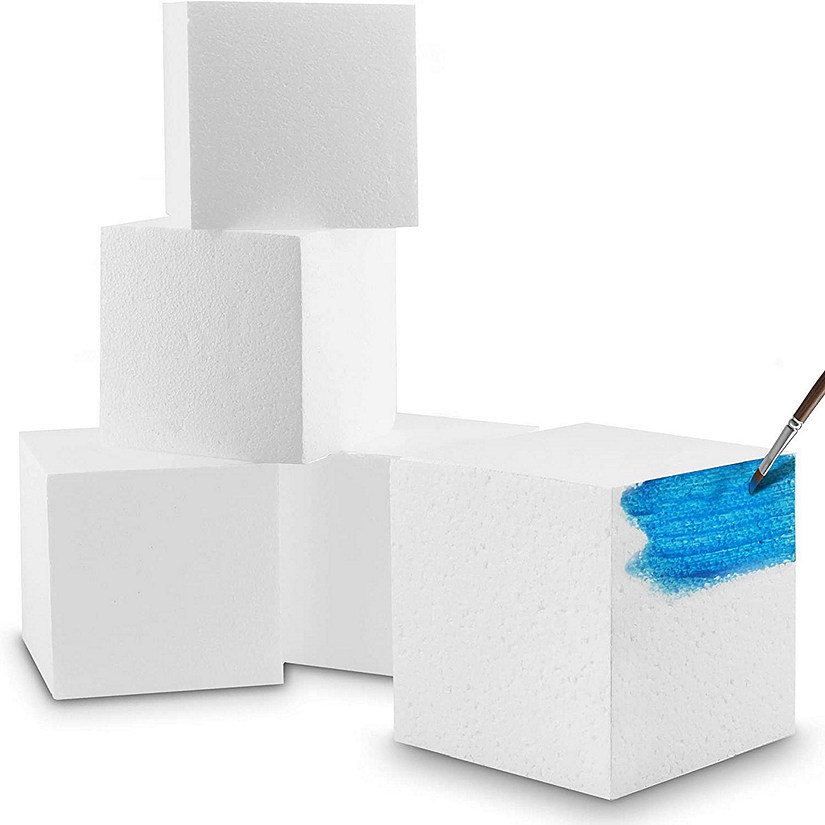MT Product Hard Foam Blocks 6" x 6" Arts and Crafts Foam Cubes - Pack of 4 Image