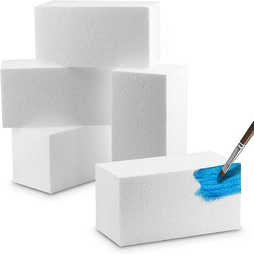 MT Product White Hard Foam Blocks 8" x 4" Arts & Crafts Foam Cube Image