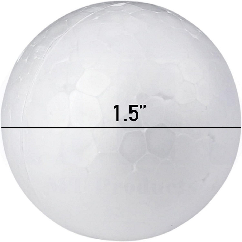 MT Products 1.5" White Foam Balls for Crafts - Pack of 50 Image