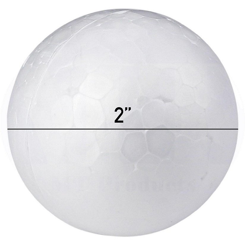 MT Products 2" Round White Polystyrene Foam Balls for Arts and Crafts - Pack of 24 Image