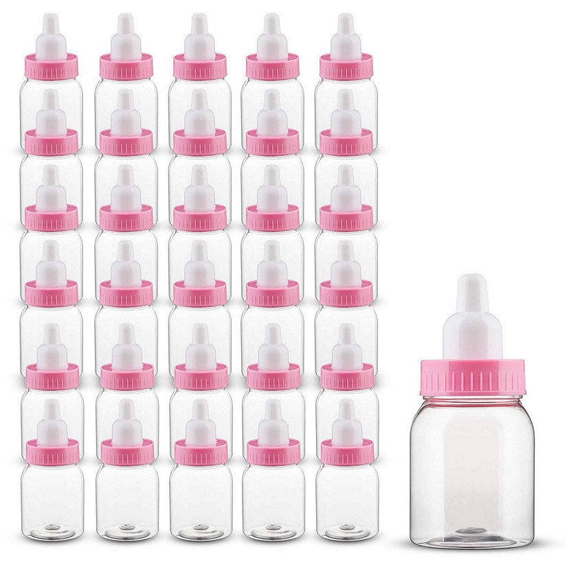 MT Products 3.5" Pink Baby Bottles for Baby Shower/Party Favor - Pack of 48 Image