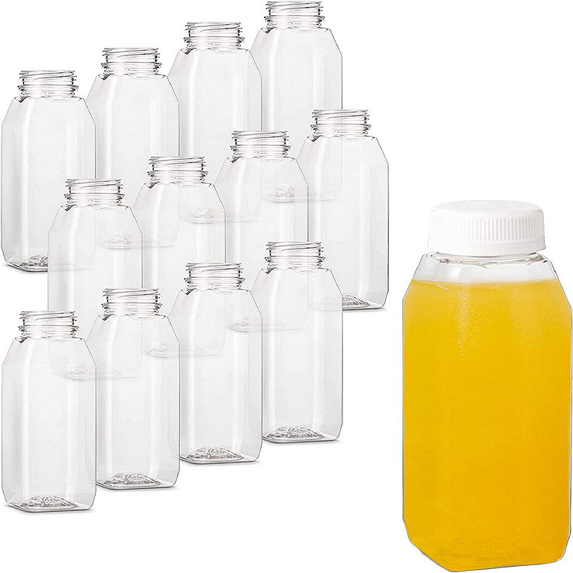MT Products 8 oz Juice Bottles with Caps - Set of 12 Bottles with Caps Image