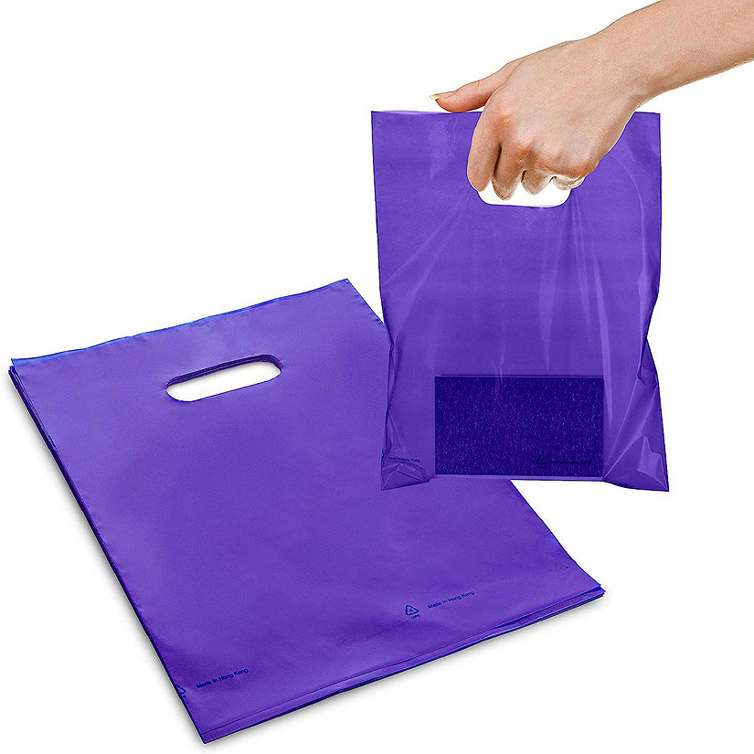 MT Products 9" x 12" Purple Shopping Bags / Merchandise Bags - Pack of 25 Image