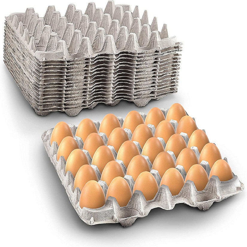 MT Products Natural Pulp Paper Egg Cartons Flats Holds 30 Eggs - Pack of 15 Image