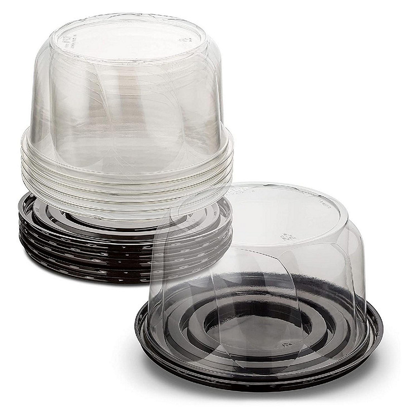 MT Products Plastic Cake Container with Clear Dome Cover 6" Round - Pack of 5 Image