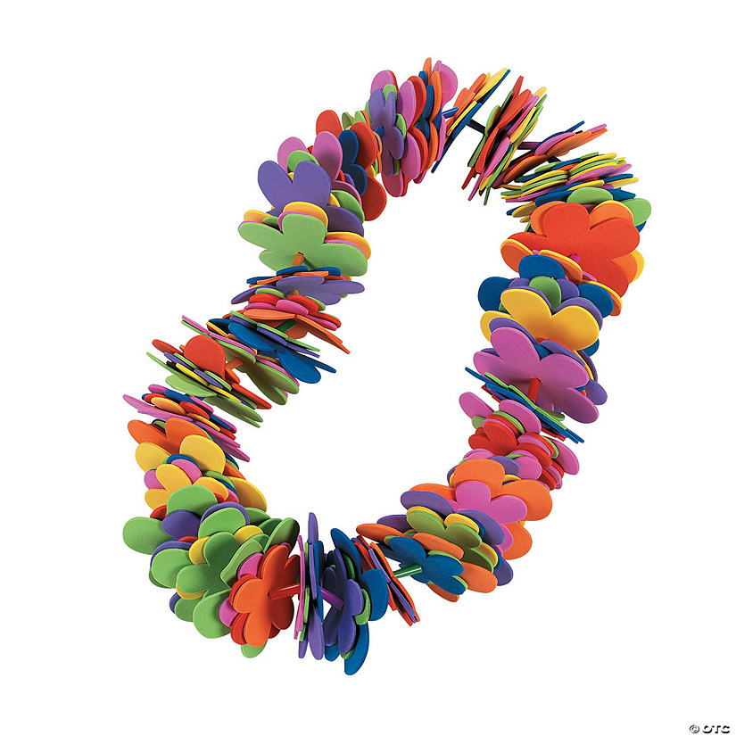 Multicolored Fabulous Foam Flower Leis Craft Kit - Makes 12 Image