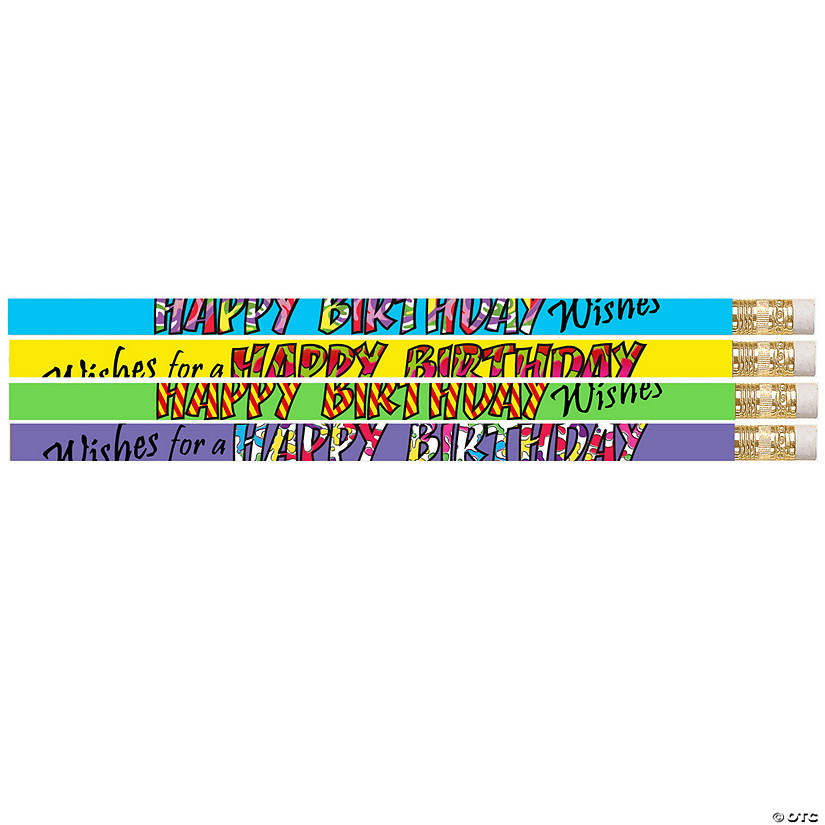 Musgrave Pencil Company Happy Birthday Wishes Pencil, 12 Per Pack, 12 Packs Image