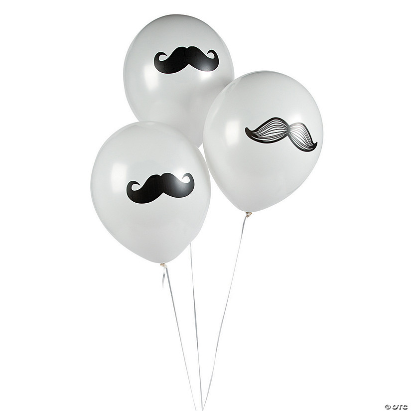 Mustache 11" Latex Balloons - 12 Pc. Image