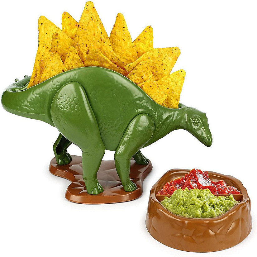 NACHOsaurus Sculpted Dinosaur Snack & Dip Bowl Set Image