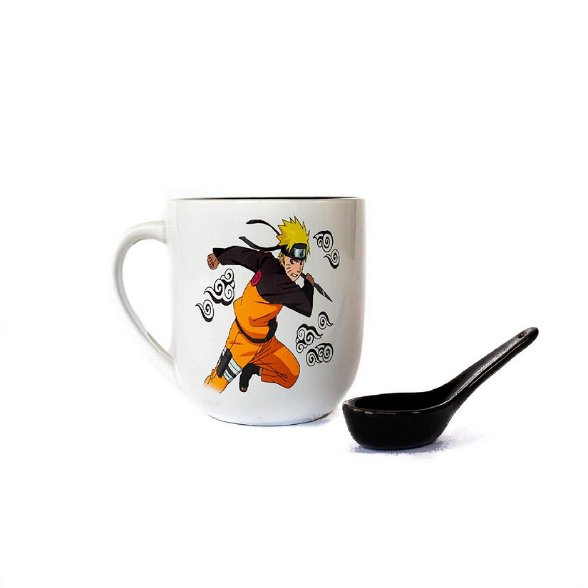 Naruto Anime Ceramic Ramen Soup Mug with Spoon - Awesome 20 oz Coffee Cup for Office Image