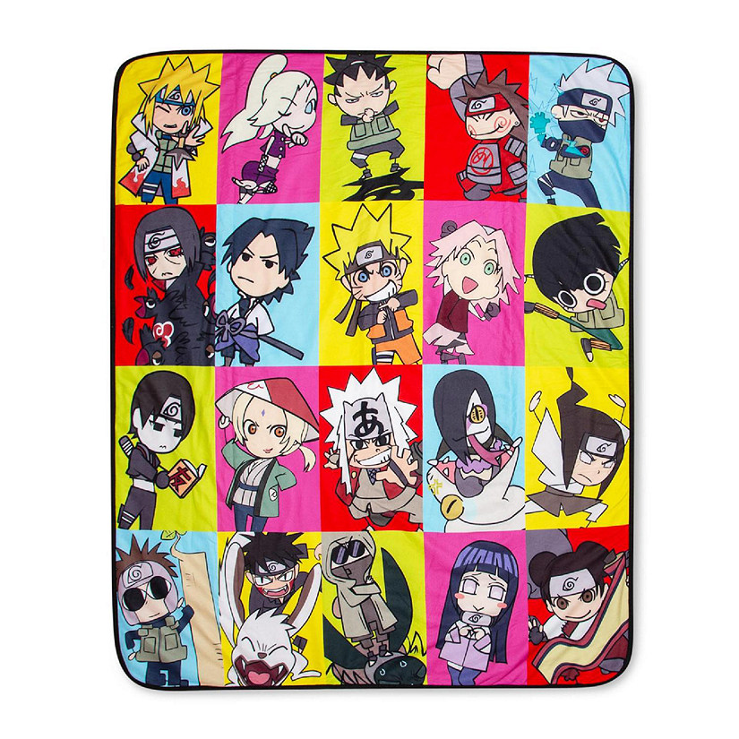 Naruto Character Collage Fleece Throw Blanket With Sherpa Backing  50 x 60 Inch Image