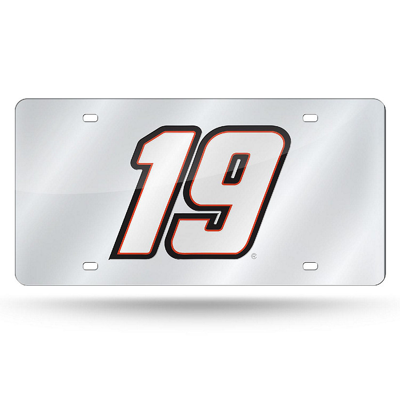NASCAR&#160;Martin Truex Rico Industries Premium Laser Cut&#160; Metal Auto Tag &#8211; Silver Background with Vibrant Driver&#8217;s Number Image