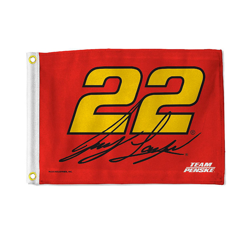 NASCAR Rico Industries Joey Logano 12" x 18" Flag - Double Sided - Great for Boat/Golf Cart/Home Image
