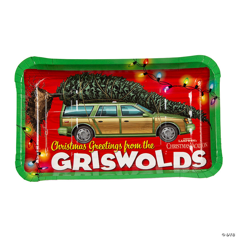 National Lampoon&#8217;s Christmas Vacation&#8482; Paper Dessert Plates with Green Trim - 8 Ct. Image