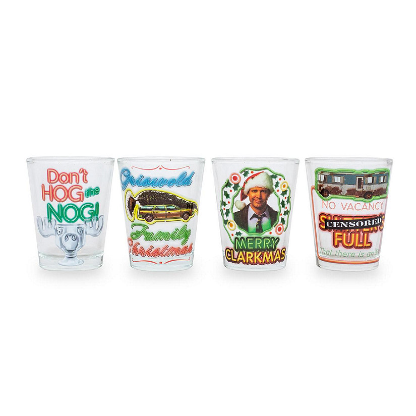 National Lampoon's Christmas Vacation Quotes Mini Shot Glasses  Set of 4 Image