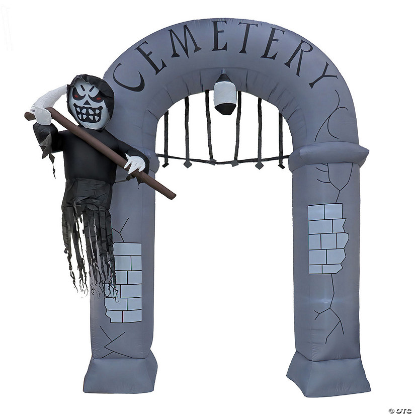 National Tree Company 12ft Inflatable Halloween  Ghost Arch, 7 White LED Lights- UL Image