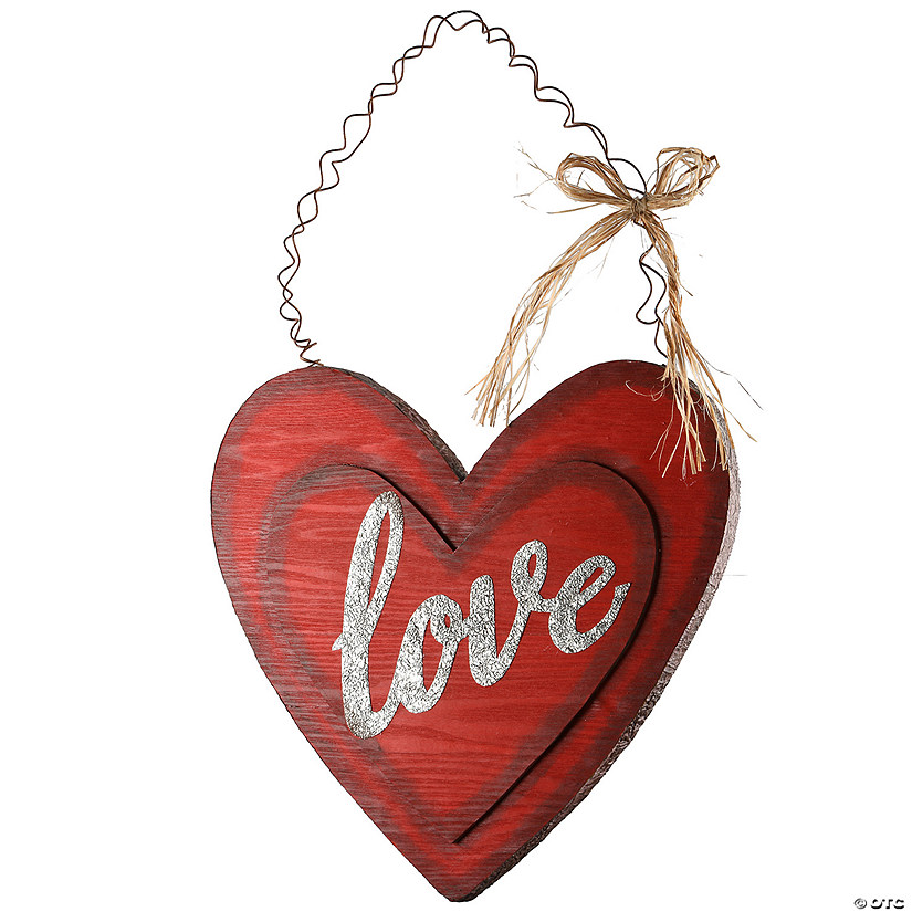 National Tree Company 14" Valentine Hanging Heart Image