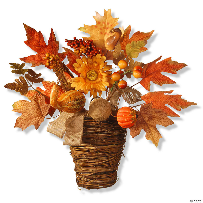 National Tree Company 16 in. Maple Leaf Wall Basket Image