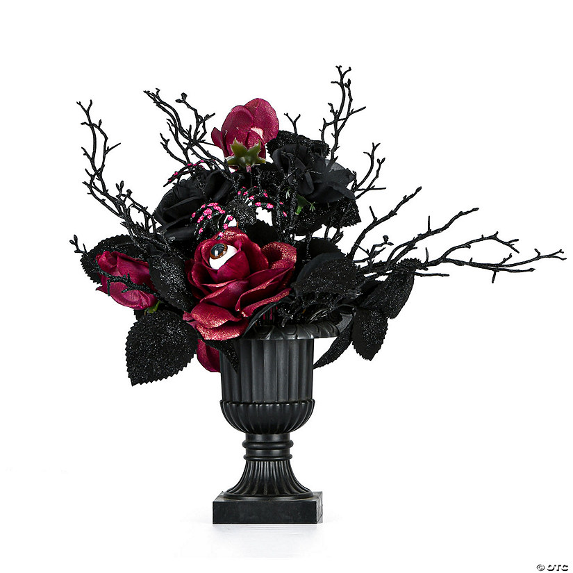 National Tree Company 18 in. Halloween Black Rose Plant Image