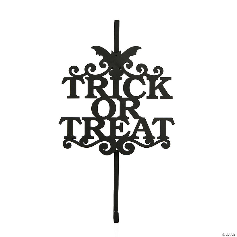 National Tree Company 19 in. Halloween "Trick or Treat" Wreath Hanger Image