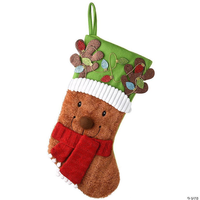 National Tree Company 20" Be Merry Collection Novelty Teddy Bear Stocking Image