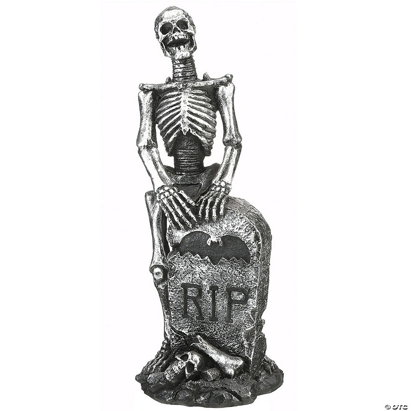 National Tree Company 20 in. Silver Skeleton and Gravestone Image