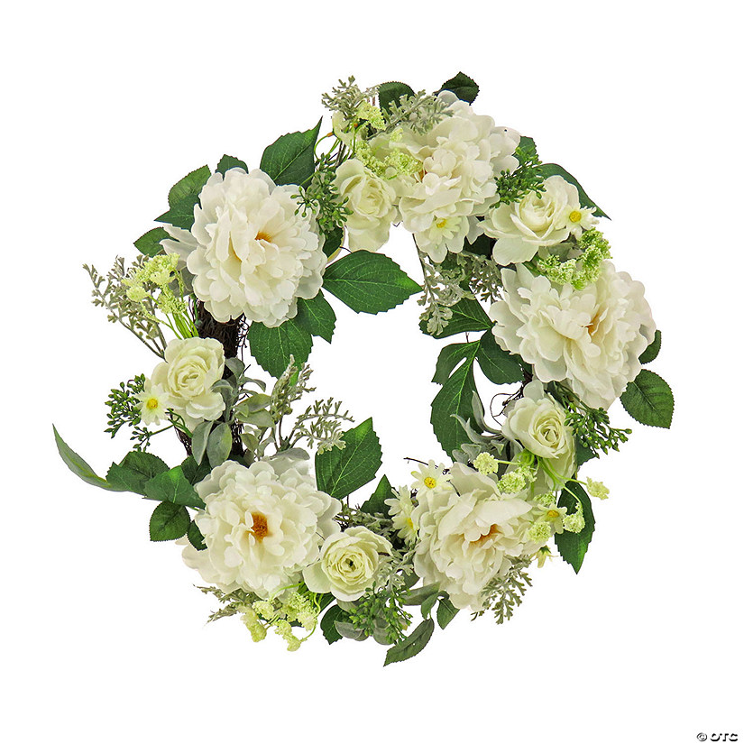 National Tree Company 22" Daisies, Peonies, And Buttercups Wreath Image