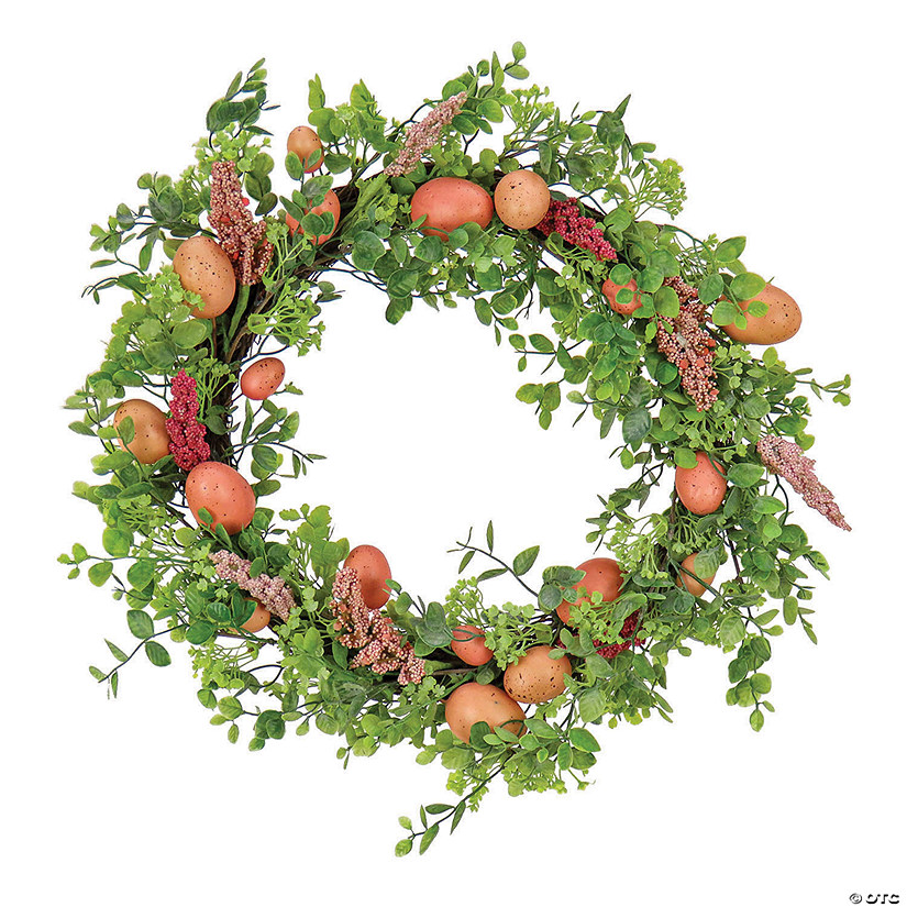 National tree company 22" pink eggs easter wreath Image