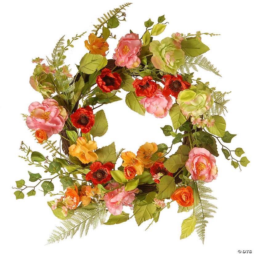 National Tree Company 22" Spring Flower Wreath Image
