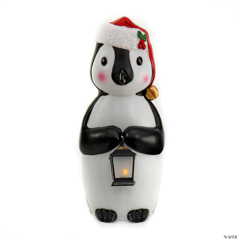 National Tree Company 23" Pre Lit Classic Penguin Decoration, Warm White LED Lights, Battery Powered, Christmas Collection Image