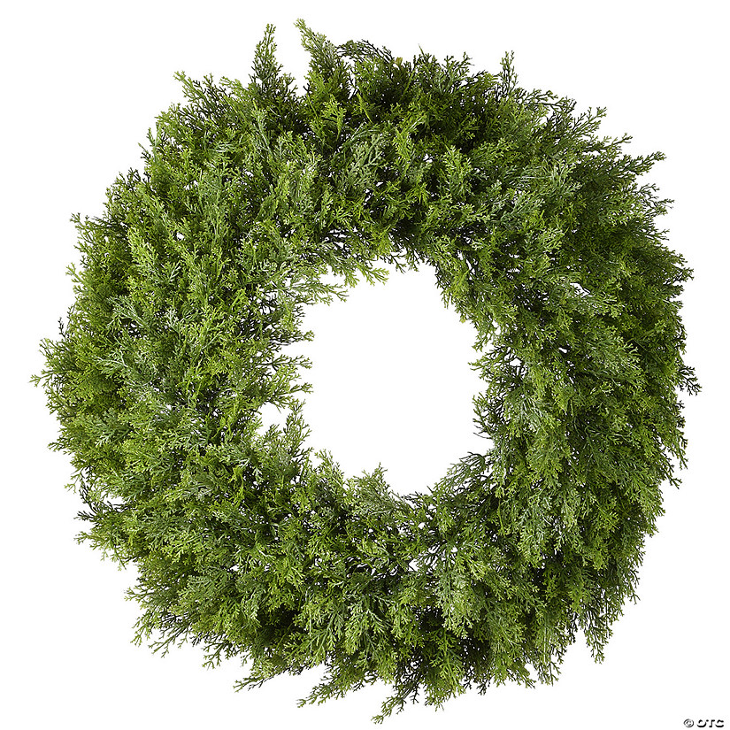 National Tree Company 24" Artificial Arborvitae Christmas Wreath, Rustic Style D&#233;cor Image