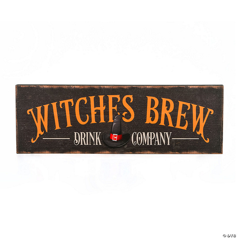 National Tree Company 24 in. Halloween "Witches Brew Wood Wall Sign Image